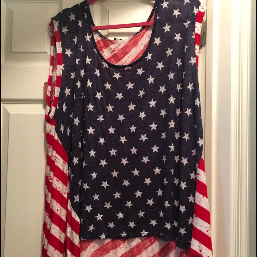 Sleeveless american flag top